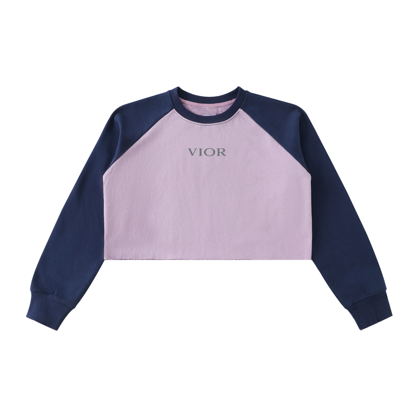 VIOR Raglan Raw - Hem Crop Sweatshirt