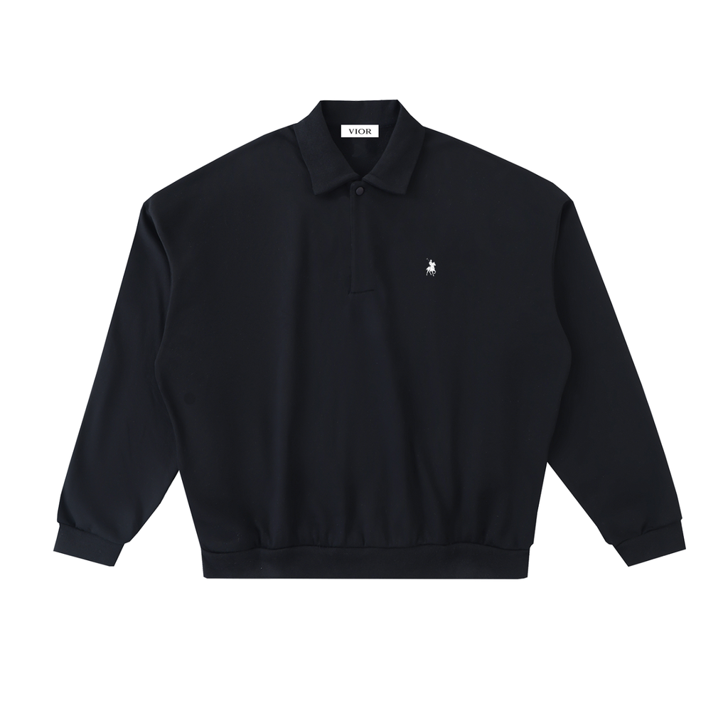 Vior Polo Club Heavyweight Fleece Polo Sweatshirt