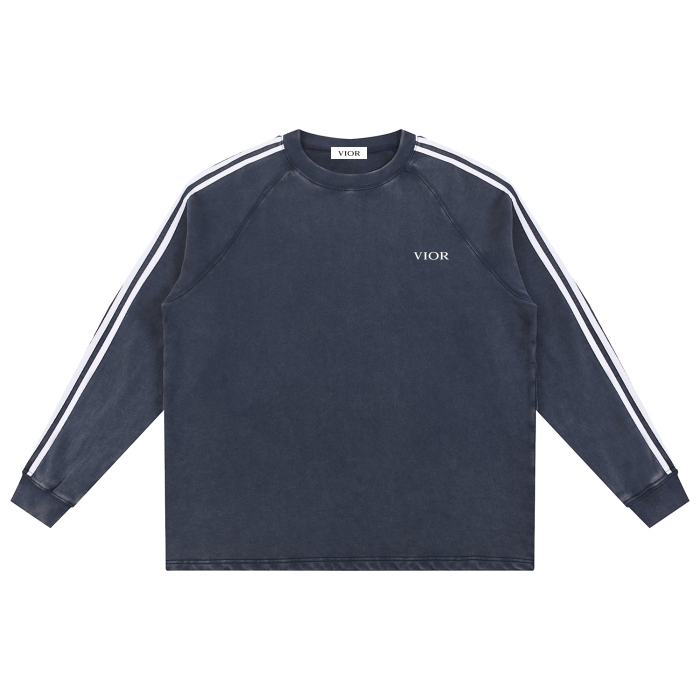 VIOR Snow Wash Stripe Sweatshirt