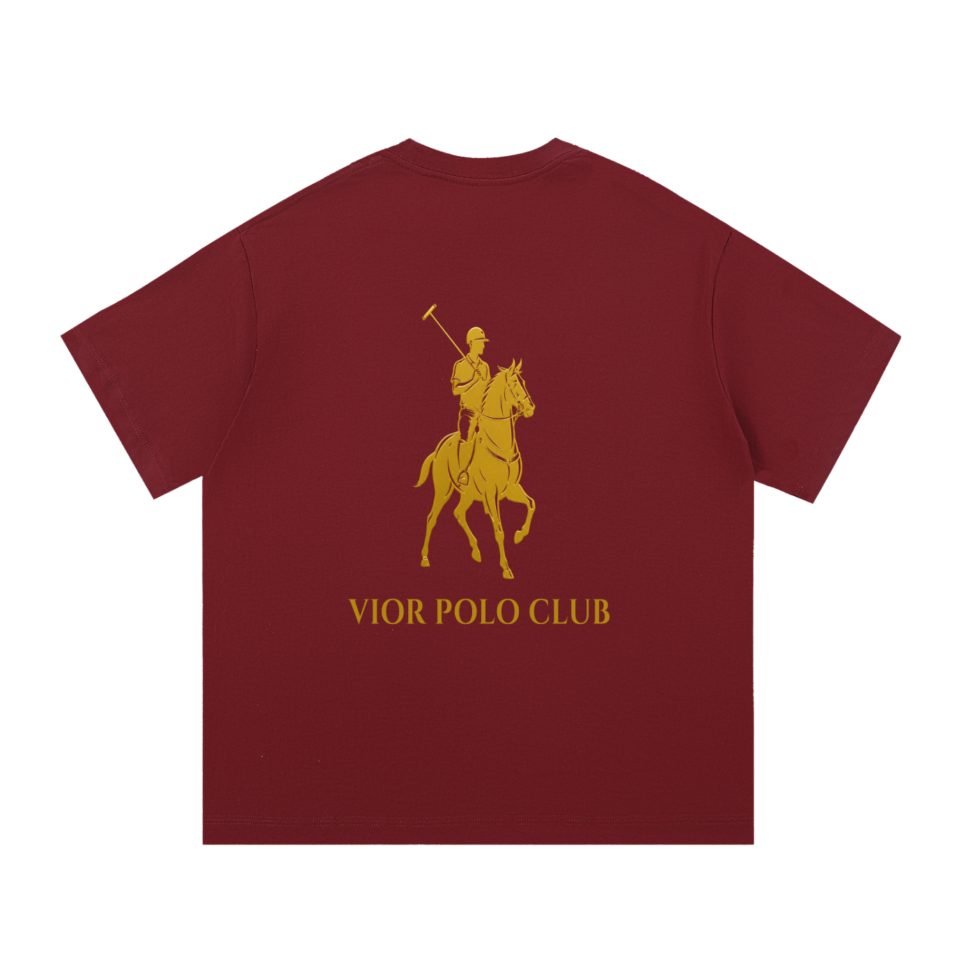 VIOR Polo Club Signature Tee – Burgundy Gold Edition