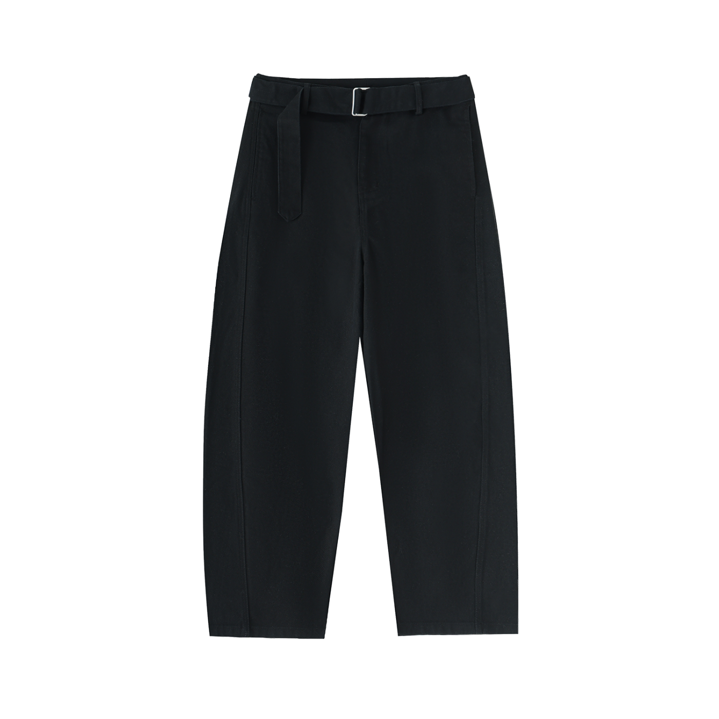VIOR Belted Barrel-Leg Chino Pants