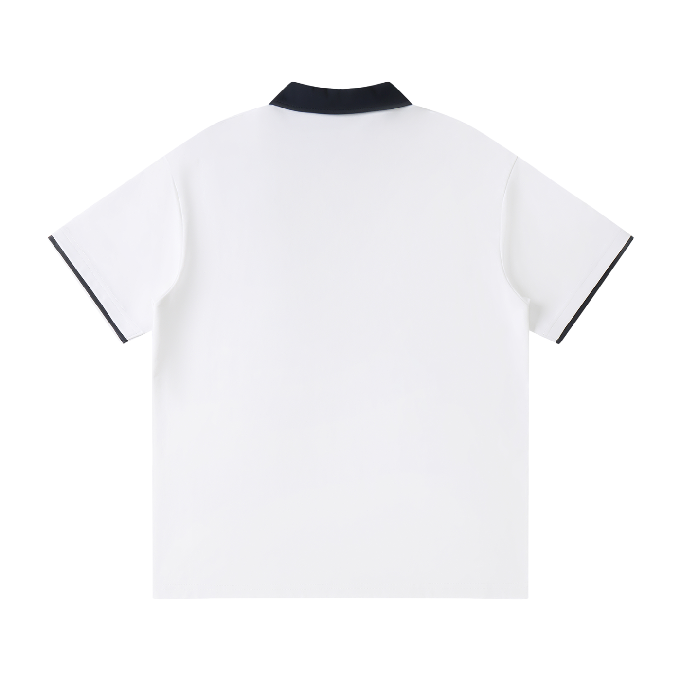 Vior Polo Club Signature Contrast Collar Polo – White/Navy