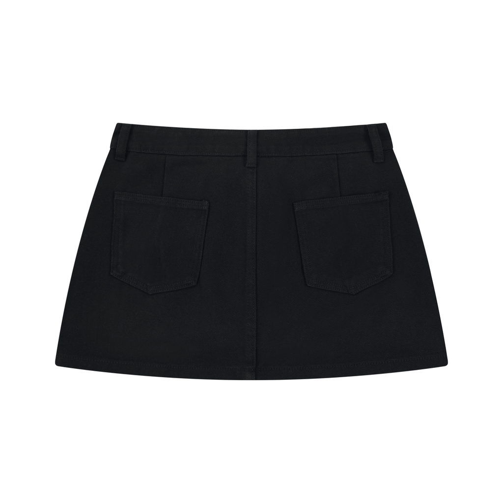 Vior Celeste Studded Denim Mini Skirt
