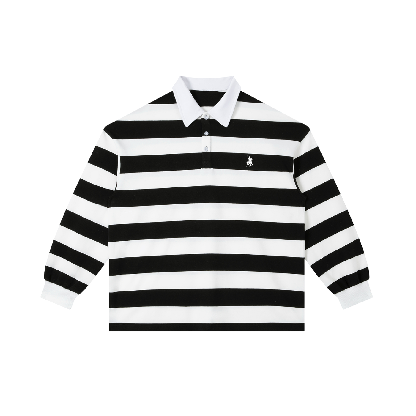 Vior Polo Club Heritage Stripe Polo – Noir/Blanco Edition