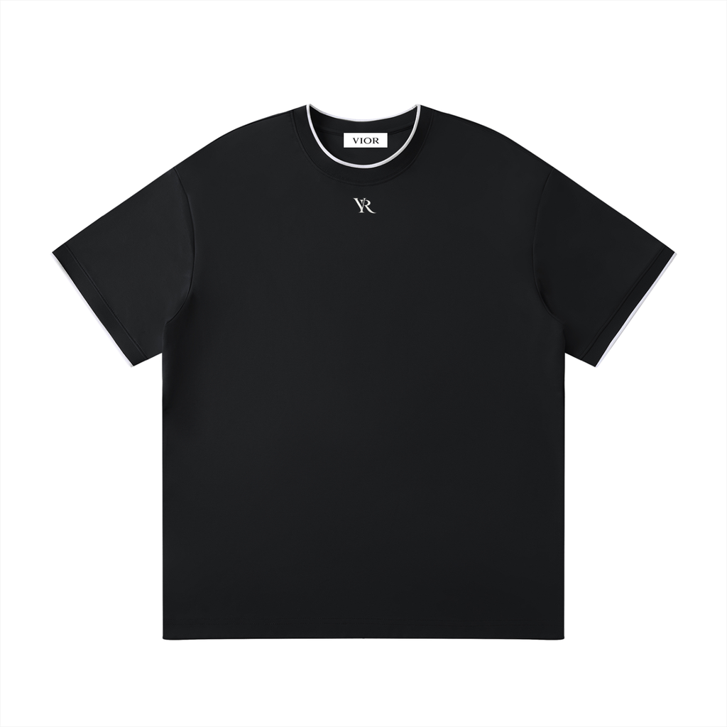 VIOR Collar Mark Tee – Black