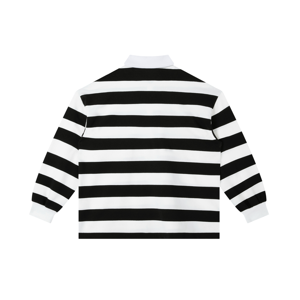 Vior Polo Club Heritage Stripe Polo – Noir/Blanco Edition