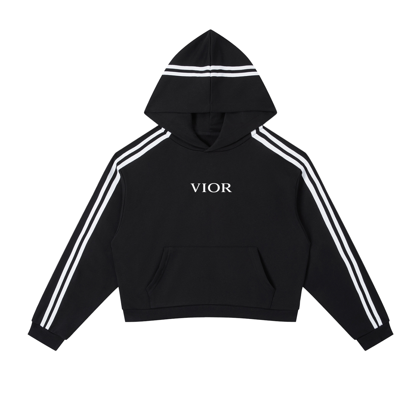 VIOR Stripe Cropped Hoodie