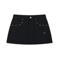 Vior Celeste Studded Denim Mini Skirt