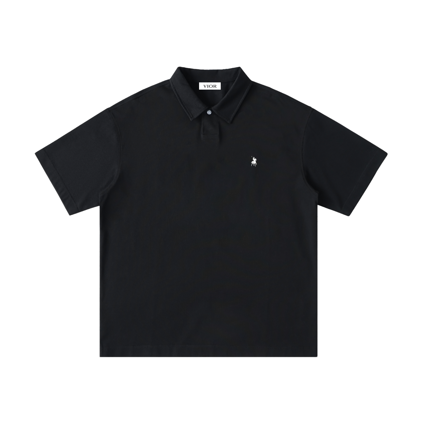 Vior Polo Club Classic Cotton Polo – Midnight Black