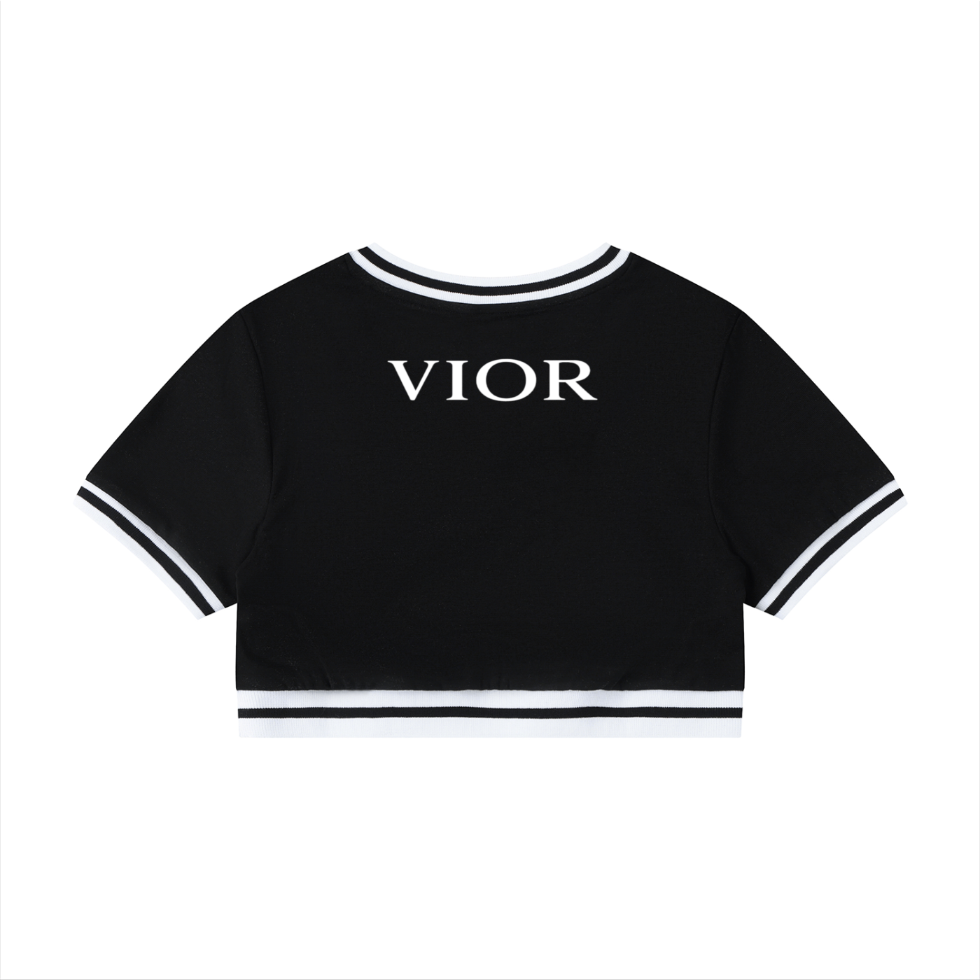VIOR Signature Colorblock V-Neck Crop Tee