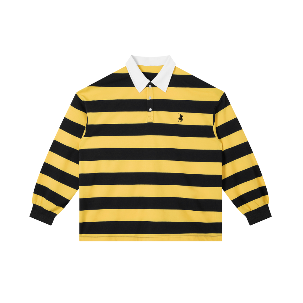 Vior Polo Club Heritage Stripe Polo – Yellow/Noir Edition