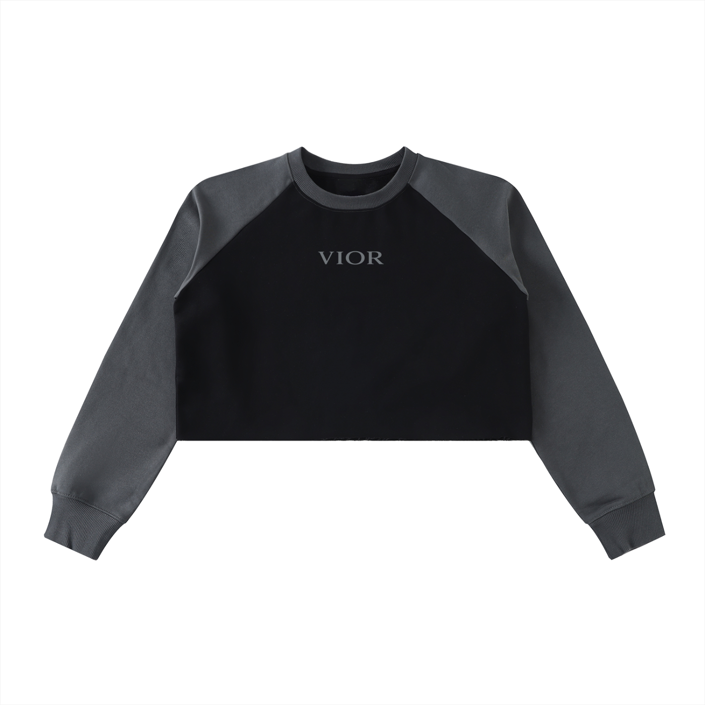 VIOR Raglan Raw - Hem Crop Sweatshirt