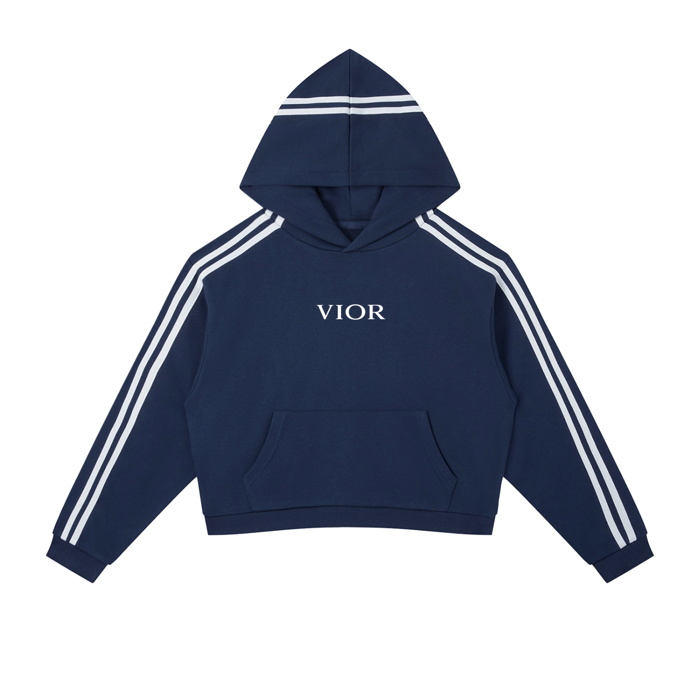 VIOR Stripe Cropped Hoodie