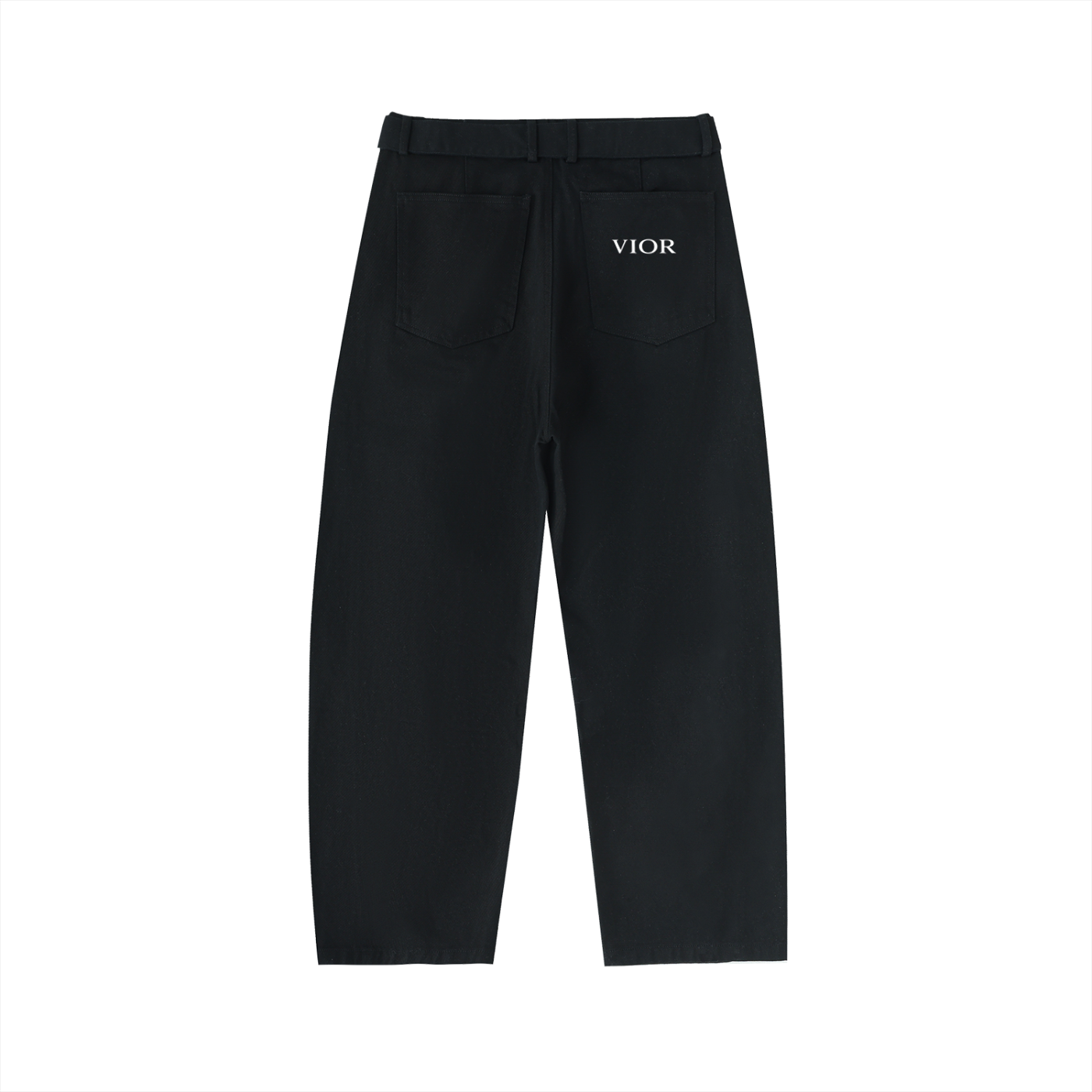 VIOR Belted Barrel-Leg Chino Pants