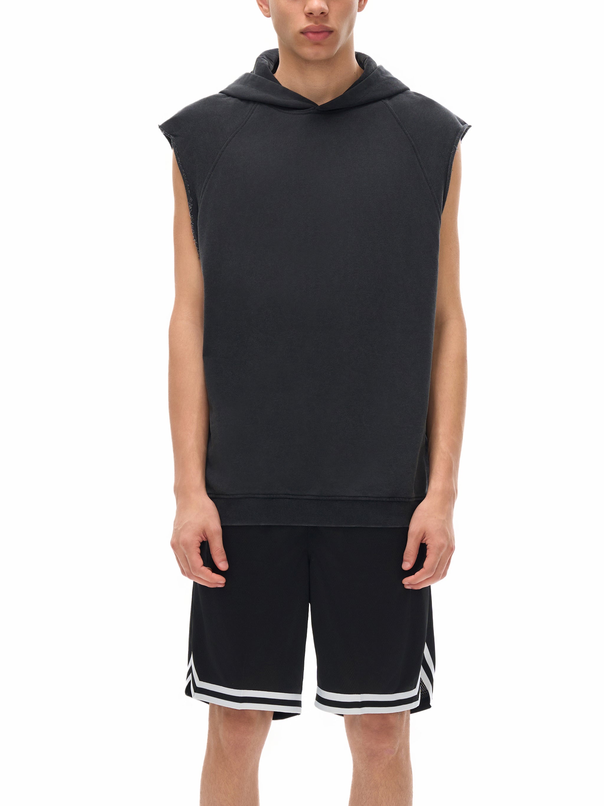 VIOR Snow Washed Sleeveless Hoodie