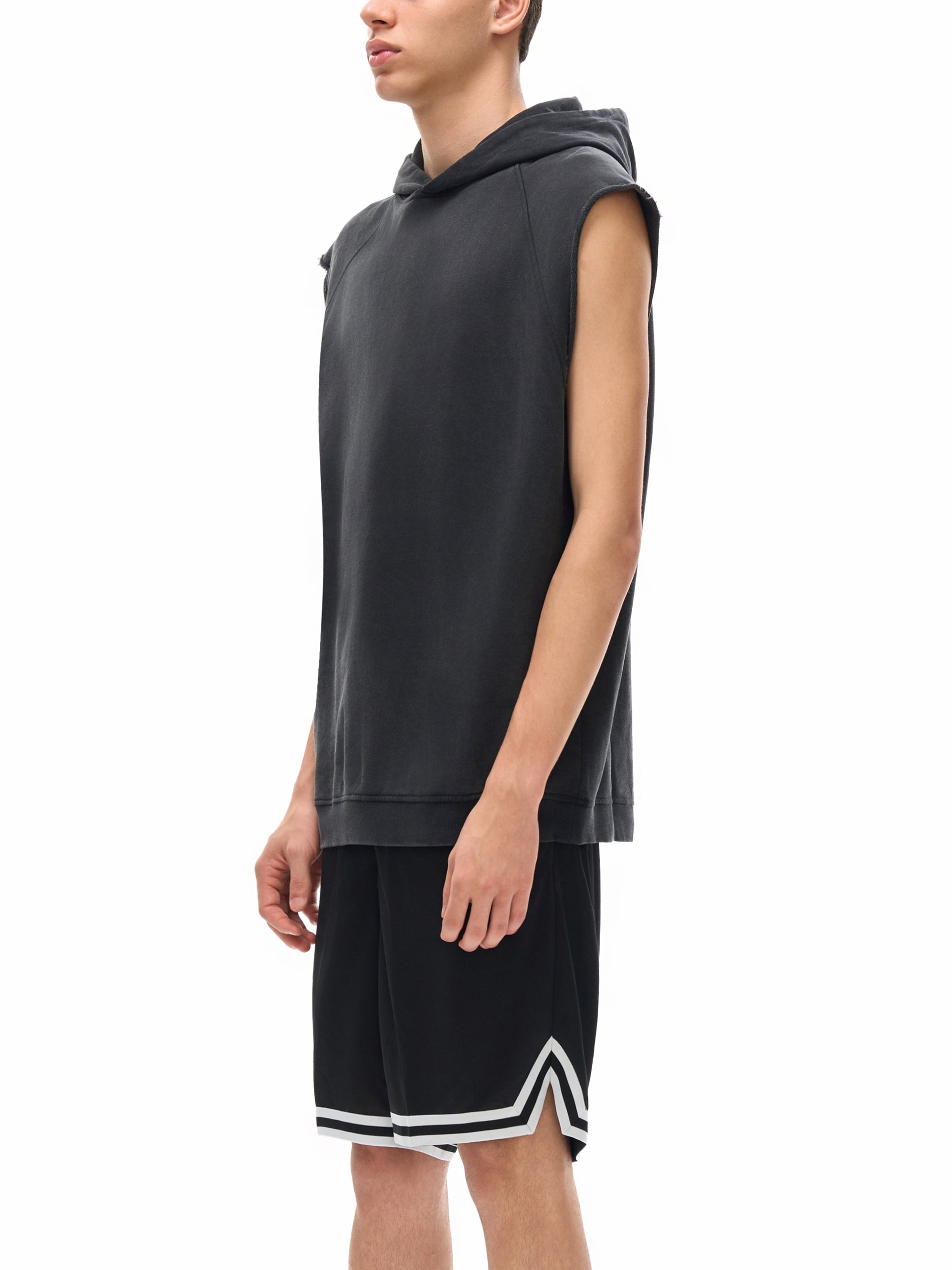 VIOR Snow Washed Sleeveless Hoodie