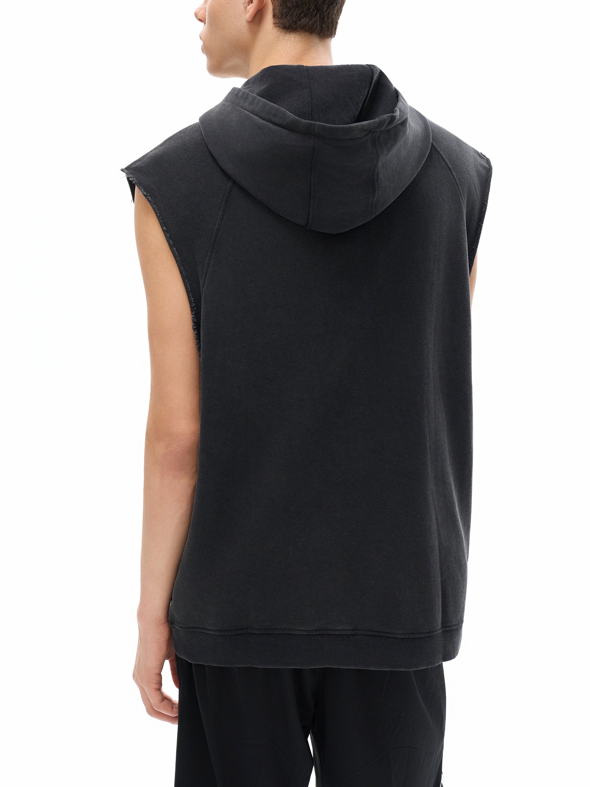 VIOR Snow Washed Sleeveless Hoodie