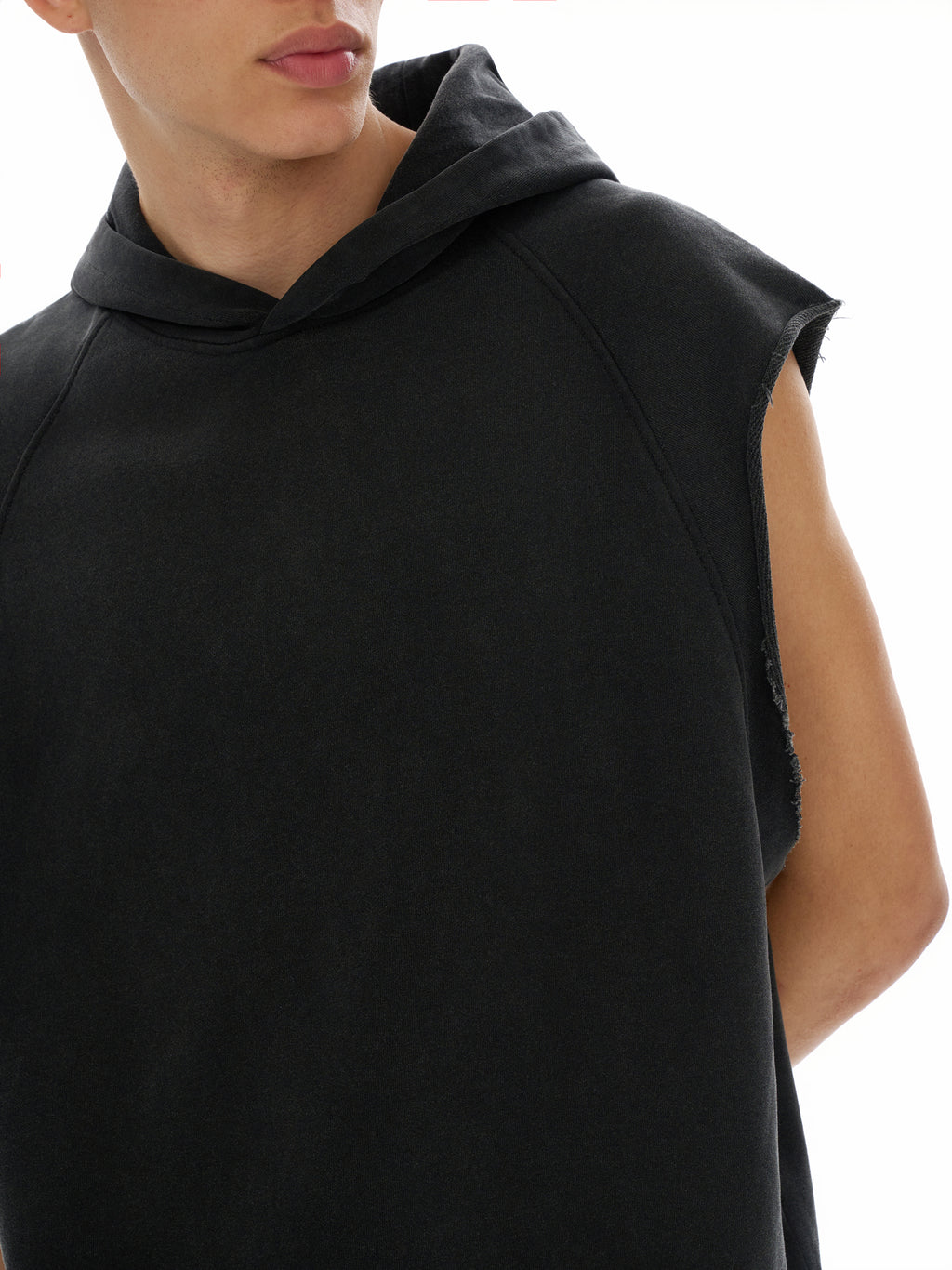 VIOR Snow Washed Sleeveless Hoodie