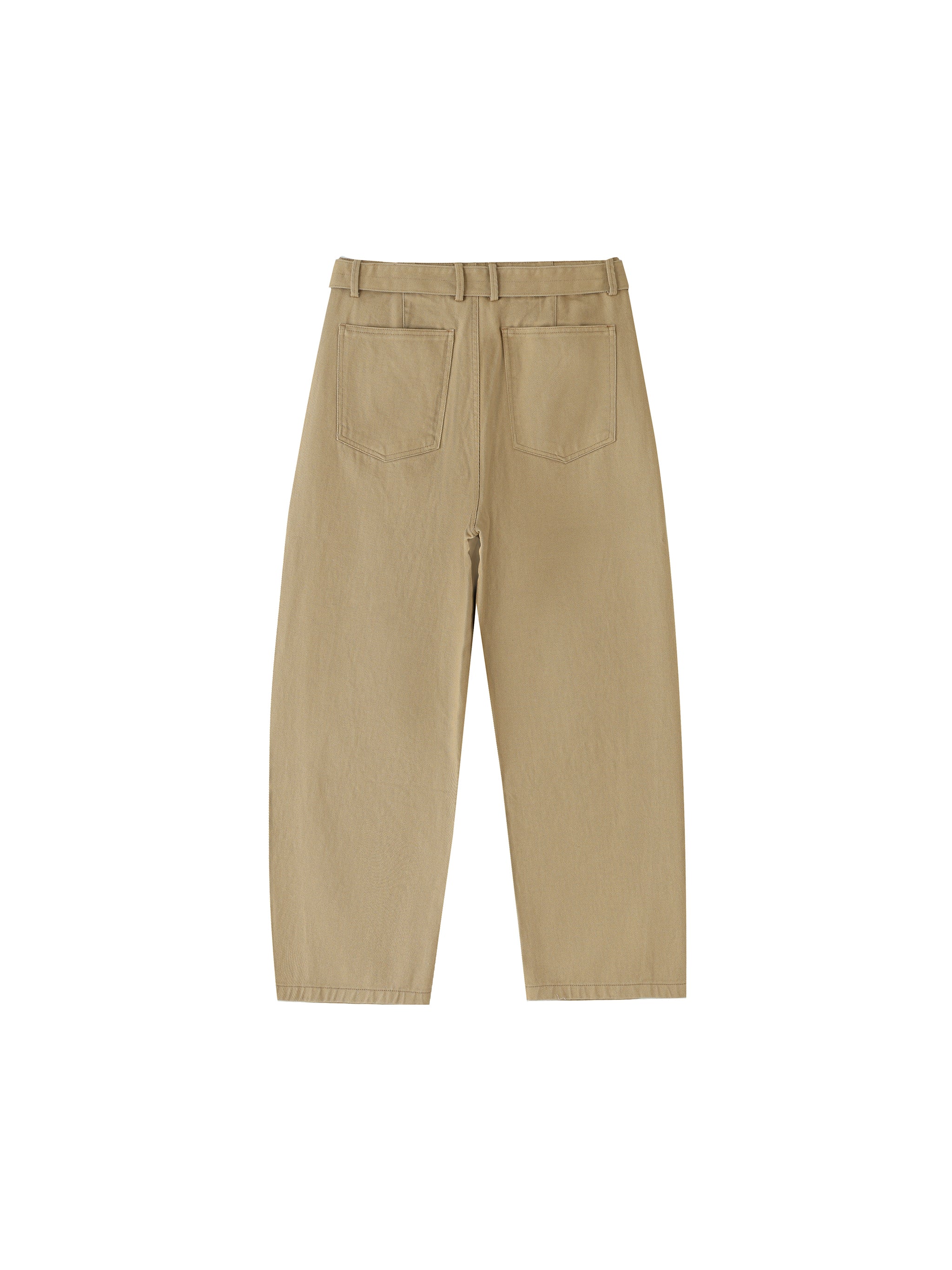 VIOR Belted Barrel-Leg Chino Pants