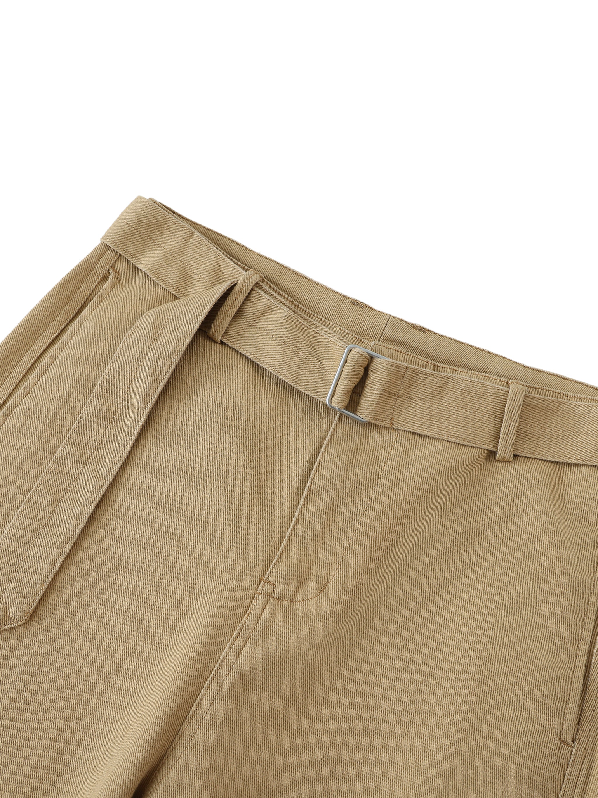 VIOR Belted Barrel-Leg Chino Pants