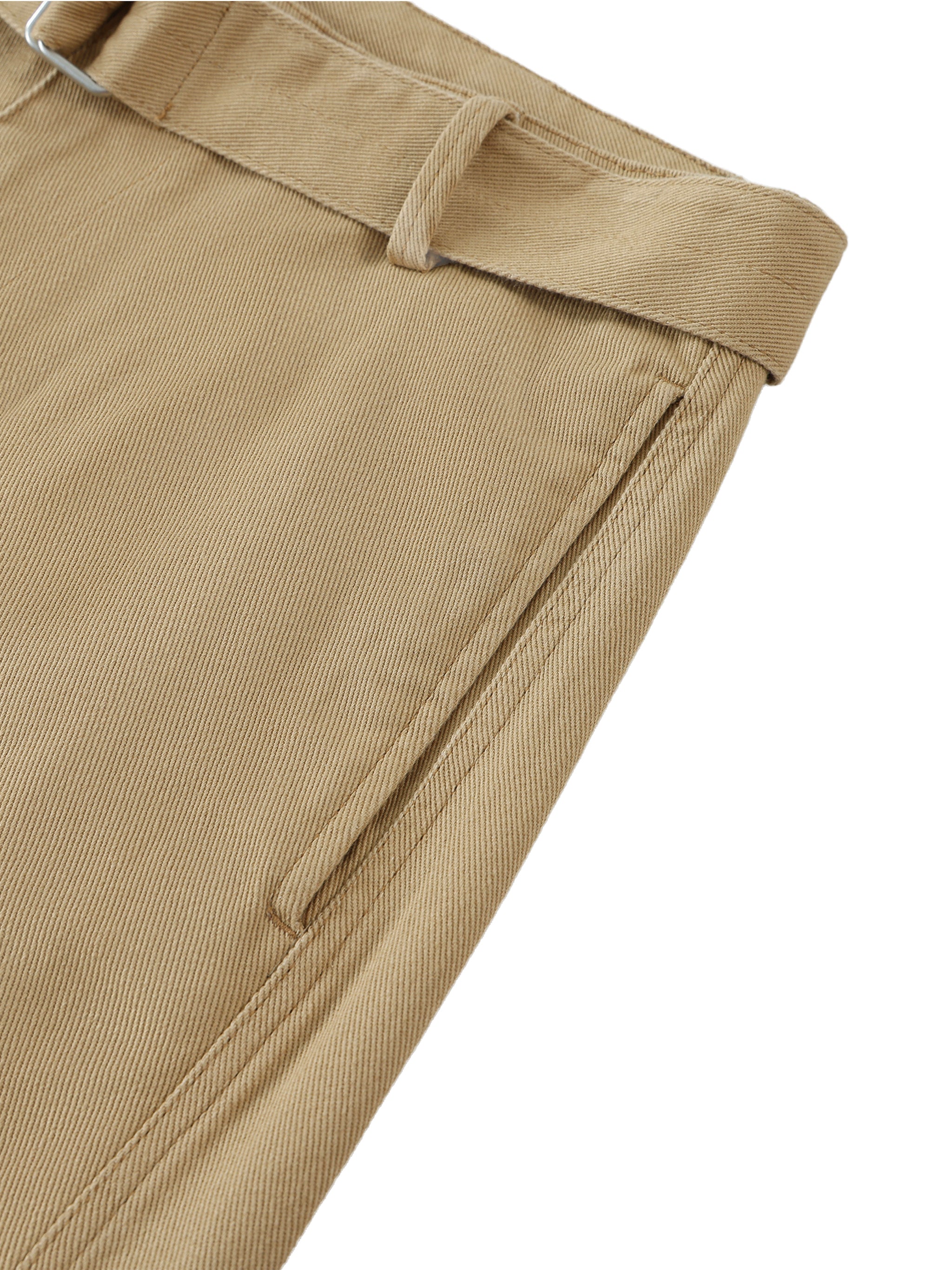 VIOR Belted Barrel-Leg Chino Pants