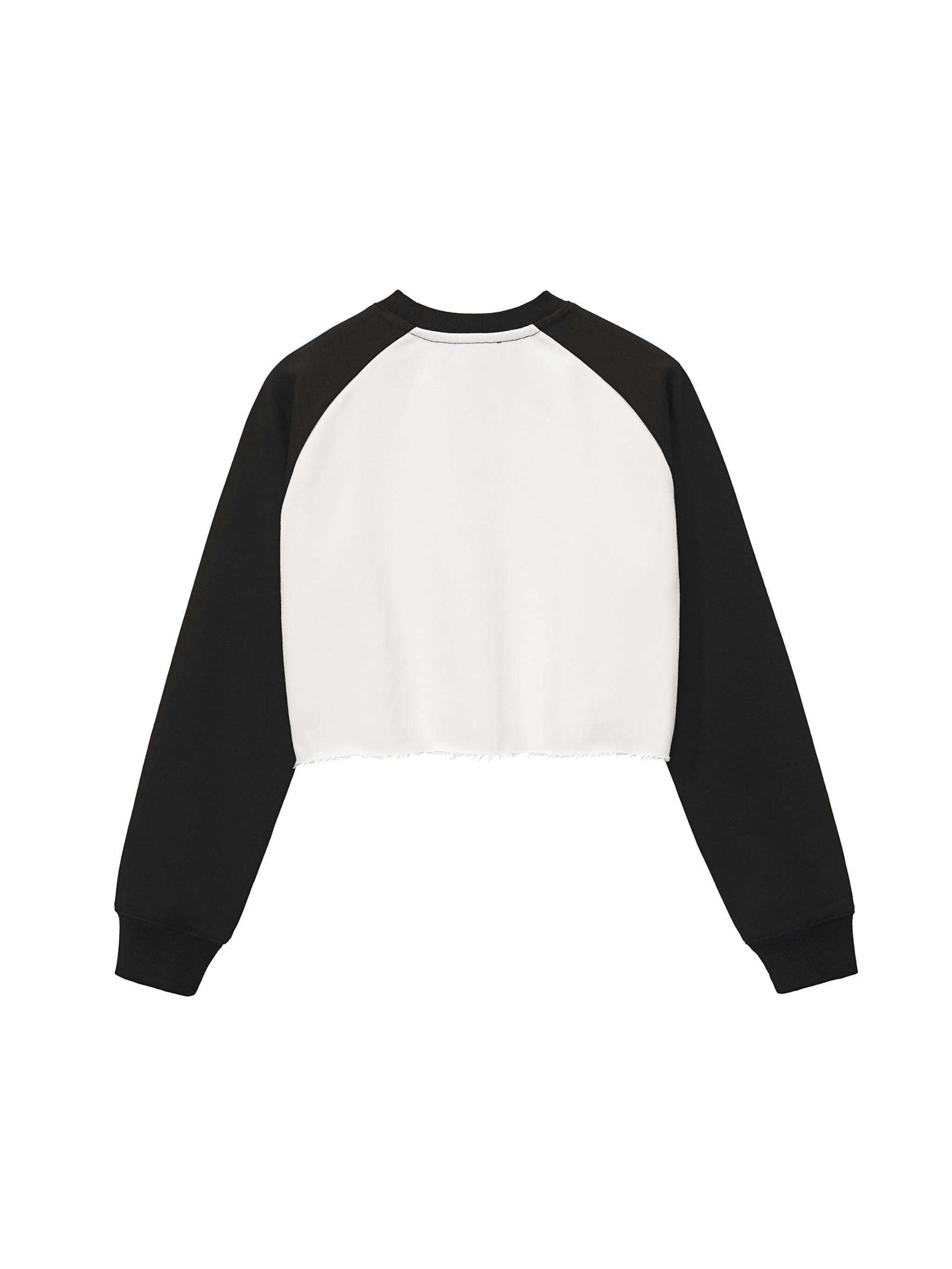 VIOR Raglan Raw - Hem Crop Sweatshirt