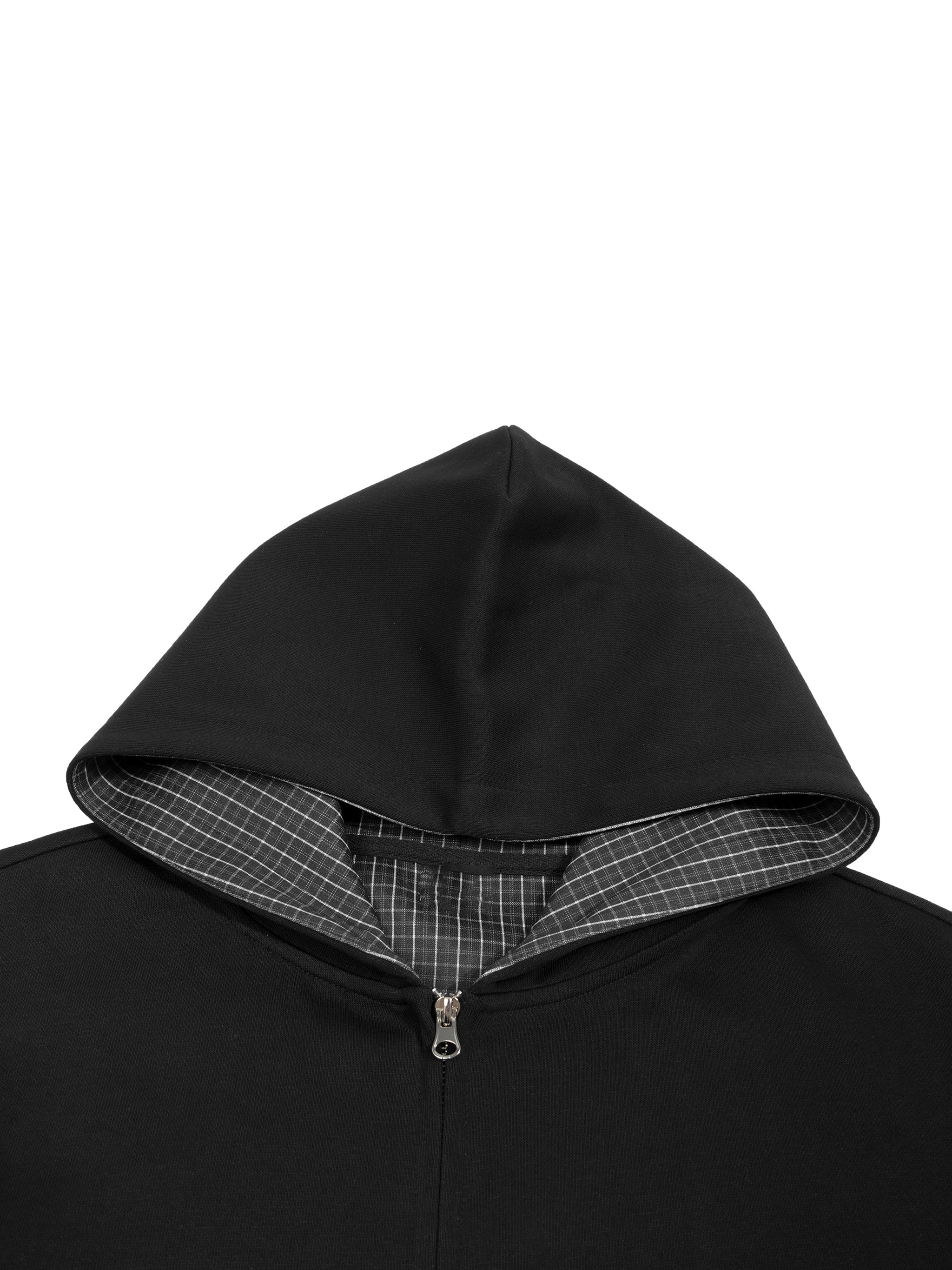 VIOR Plaid Lined Zip Hoodie