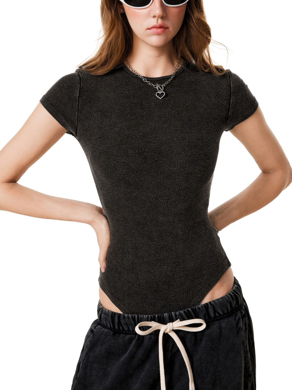 VIOR NOIR SCULPT CREW BODYSUIT