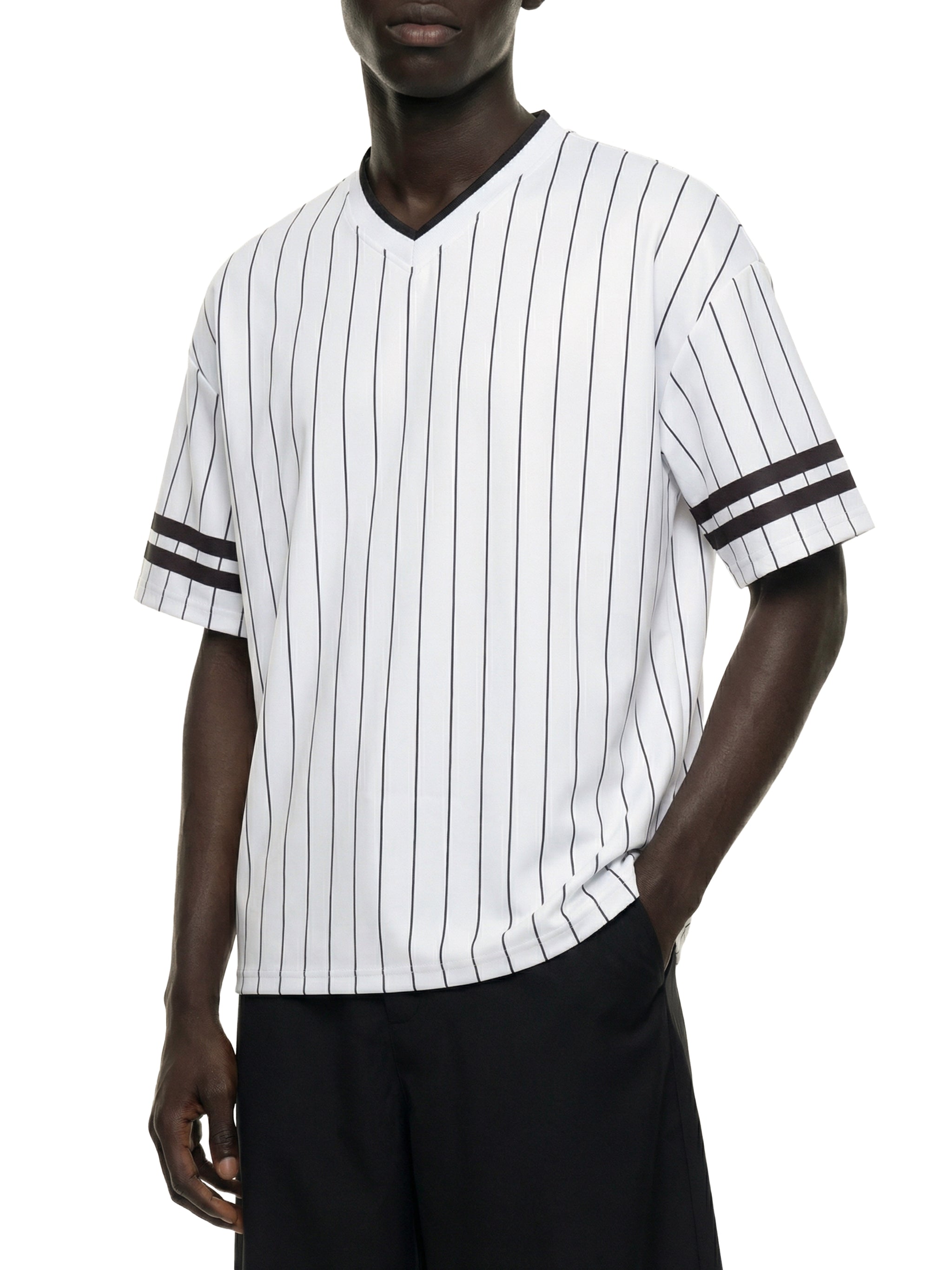 Vior Noir Pinstripe Crest Jersey