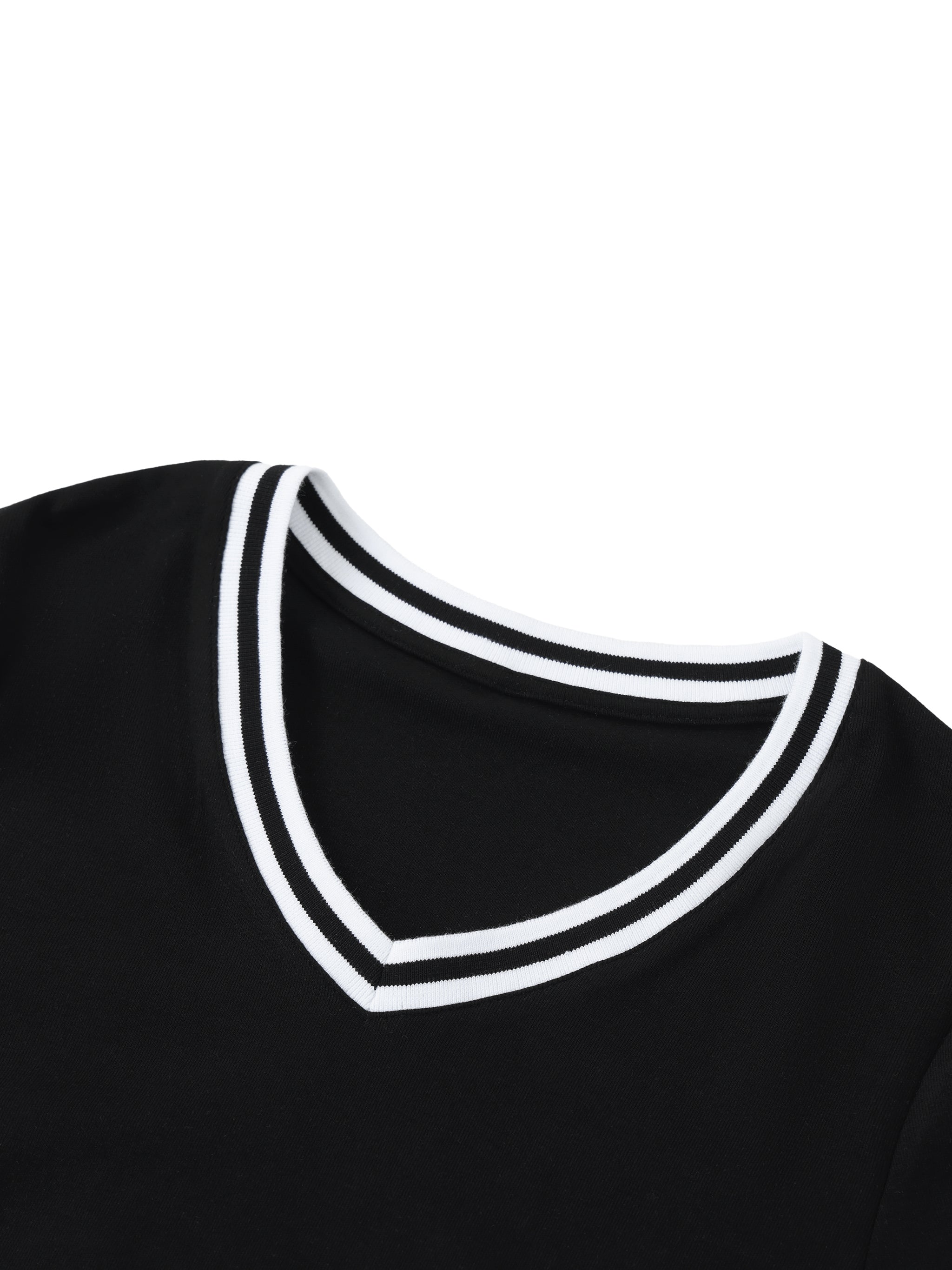 VIOR Signature Colorblock V-Neck Crop Tee