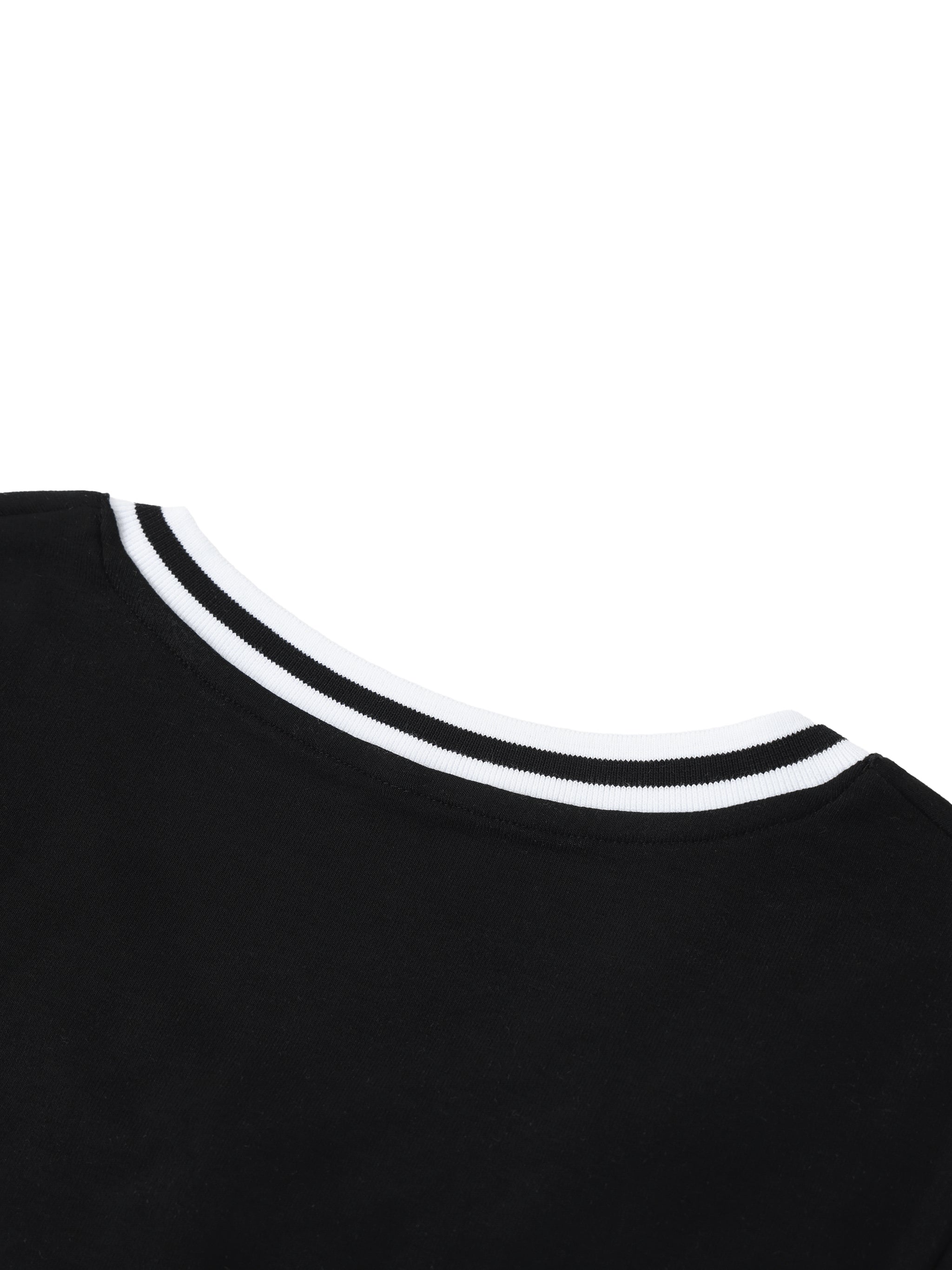 VIOR Signature Colorblock V-Neck Crop Tee
